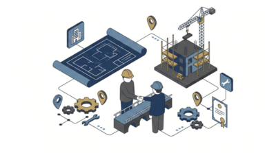 建設業・建築業でパートナー企業と協業しているイメージ