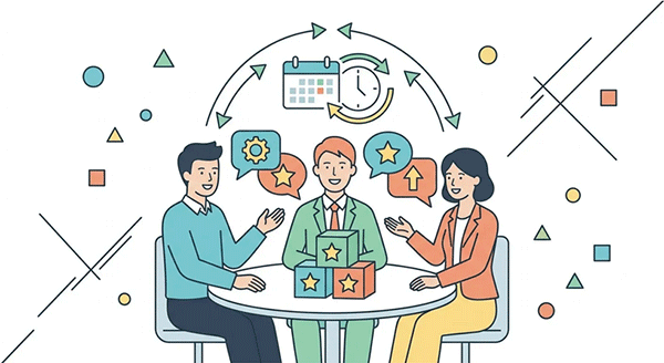 業界団体で経営者同士が継続的に交流する様子