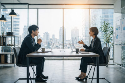 悩みを相談している経営者のイメージ