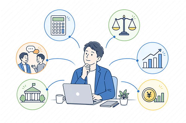 経営者の悩みを相談できる6種類の相手を整理した全体像