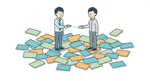 交流会の名刺交換だけで終わり人脈が続かない例