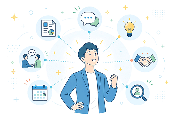 人脈を広げることに前向きな人物イメージ