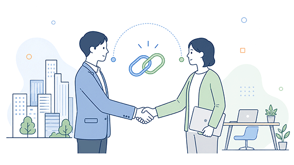 ビジネスマッチングとは？企業や個人事業主が仕事相手と出会うイメージ