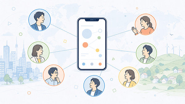 SNSで経営者が発信し接点を保っている様子