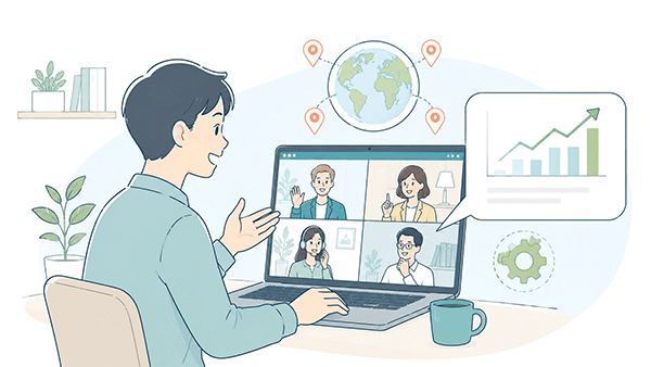 本業のスキルを活かしてインバウンド企業とリモートで働く様子